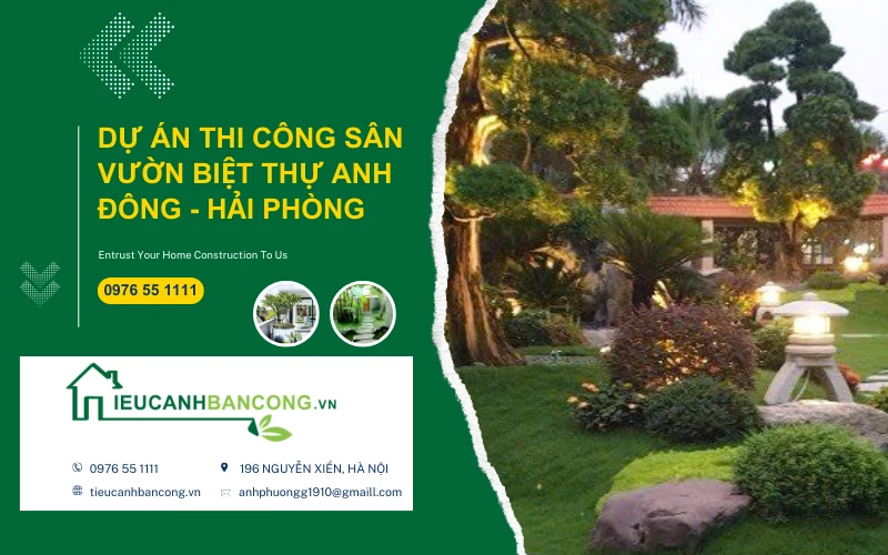 dự án thi công sân vườn biệt thự anh Đông ở Hải Phòng